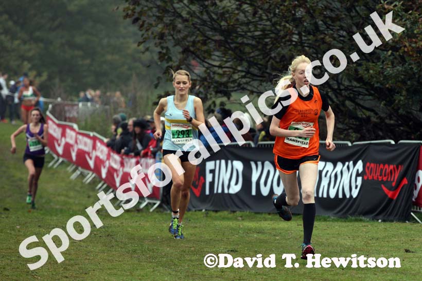 Amy Etherington (Durhamm City) 2nd leg of the Junior Womens National Cross Country Relays, Berry Hill Park, Mansfield. Photo: David T. Hewitson/Sports for All Pics
